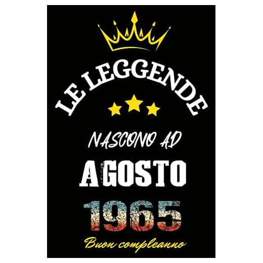Le leggende nascono ad Agosto 1965: Idea Regalo di compleanno 58 anni per donne e uomini / Quaderno a righe, 100 pagine"