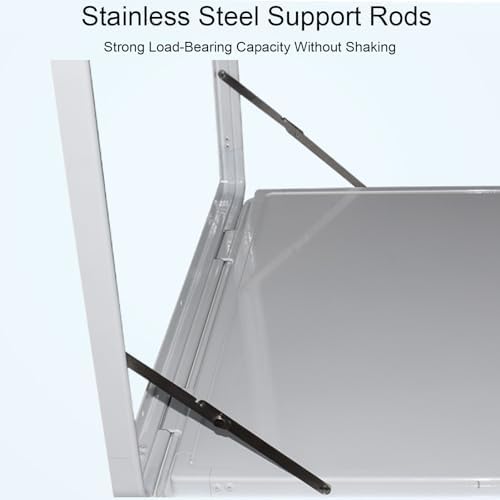 Lightweight Wall Mount Folding Table with Locking Buckle - Perfect for RVs, Campers, and Vans - Portable Picnic Table (White, 24"x18", 60x45cm)