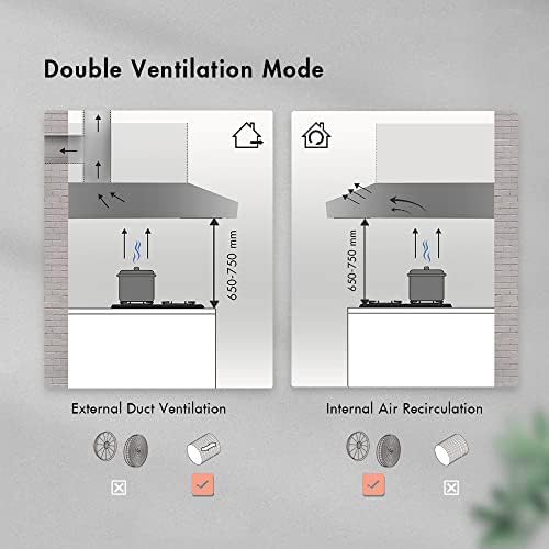 FIREGAS 60cm Visor Cooker Hood Undercabinet Hoods Stainless Steel Wall Mounted Kitchen Extractor Fan,Silver