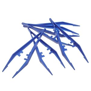 DECORNIJIA 50 Stück Kunststoff Laborpinzetten Gezackte Spitze