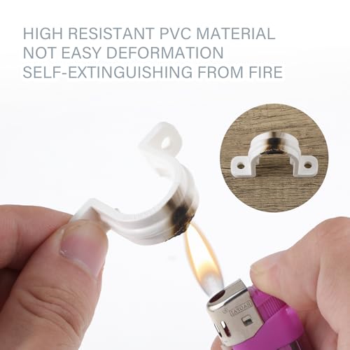 Tucnoeu 590310_1_X4VUSUAJ 10 Set 1/2 Pipe Clamp Pipe Strap Clips Conduit Clamp Two Hole Plastic Hose Clamp Pipe Clamp Tools thumb #3