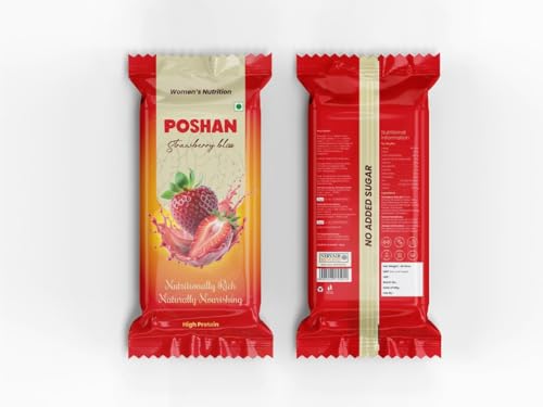 Image of POSHAN Women's Strawberry Nutrition Protein Bar, 40 g | 8g Protein with 4G Fiber |No Added Sugar, 100% Vegetarian & Gluten-Free| Made with Dates, Ragi and Superfoods| No Trans Fat| Pack of 1