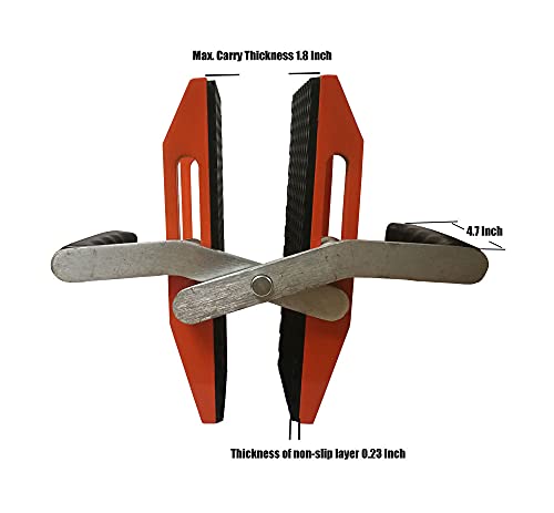 2Pcs Carrying Clamps Stone Panel Carriers Heavy Duty Lifing Tools For Granite Stone Quartz Worktops Slabs Marble With Rubber-Lined 770Lbs Moving Glass Clamp #TOP3