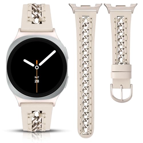 Minyee Dressy Leather Band for Samsung Watch 9 8 40 44mm/8 Classic 46mm
