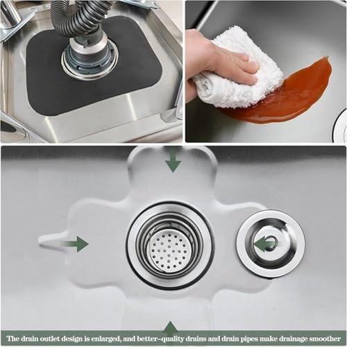 Lavabo en acier inoxydable pour restaurant et garage avec vidange de sol robuste et durable - 6