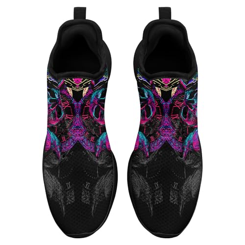 Skull Walking Shoes for Men Mesh Athletic Road Running Shoes Lightweight Breathable Halloween Training Sports Shoes Tennis Walking Sneaker2