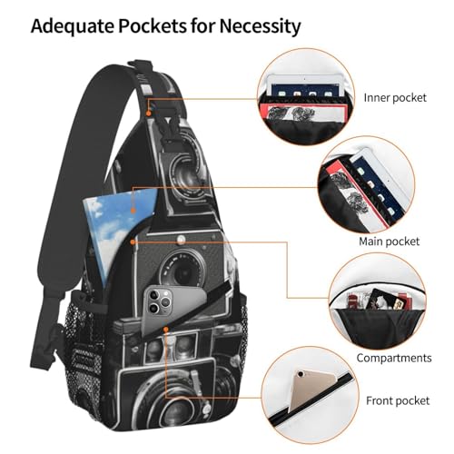 Bolso cruzado para hombre, mochila bandolera urbana negra miniatura 4