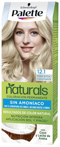 Schwarzkopf Palette Naturals Color Creme - Tono 12.1 cabello Rubio Extra - Coloración Permanente – Óptima cobertura de canas – Colores naturales