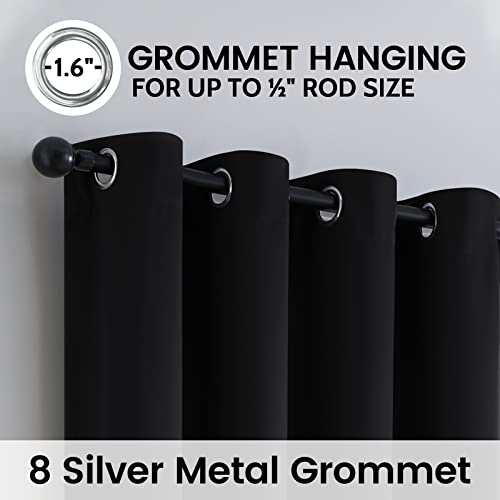 Image of SimpleHome Black 100% Blackout Curtains Room Darkening Living Room 63 Inch