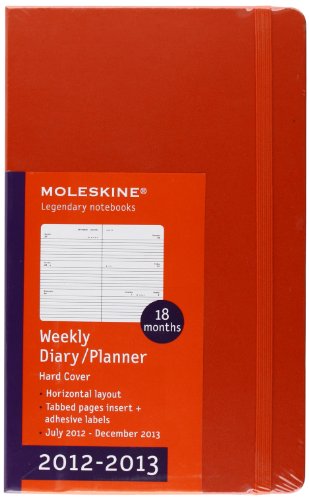 Moleskine 2013 Weekly Planner, Horizontal, 12 Month, Large, Red, Hard Cover (5 x 8.25)