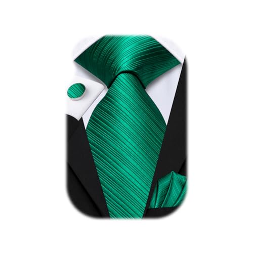 Image of Hi-Tie Men 63inches Tie Set Extra Long Necktie Paisley Tie Pocket Suqare Cufflinks Big and Tall Men Tie