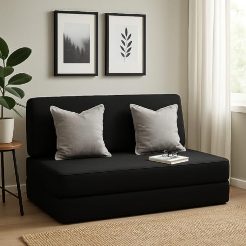 Sofá 3 em 1 Dobrável para Casal | Colchão, Assento e Decoração | ...