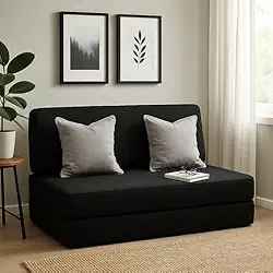 Colchonete Dobrável de Casal 3 em 1 — Sofá Puff e Cama Multiuso