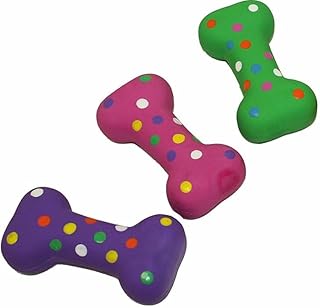 HDP Latex Dog Squeaker Bone Toy Size:Small/Med Packs:Pack of 3
