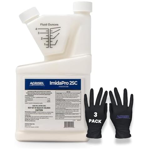 Agrisel ImidaPro 2SC/Midash 2SC Insect & Pest Control, Broad Spectrum, Residential & Commercial, Effective Against 100+ Pests, Outdoor Use Only, Includes 3-pack of Agrisel Protective Gloves, 32 Ounces Cover