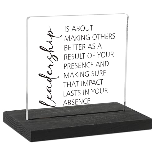 Inspirational Office Decor Sign for Cubicle Decor or Desk Decorations, Motivational Office Desk Décor for Home Office, Leadership Gifts for Women Leader Boss Mentor, DSF81