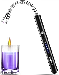 Candle-Lighter-ARC-Electric-BBQ-USB-Rechargeable, Hasgard Upgraded Safety Lighter, Avoid Hands Burned (Black)