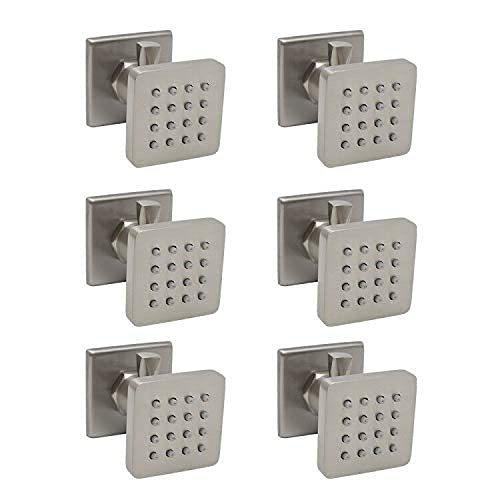 Backnets 6pcs Shower Body Spray Solid Brass Massage Jets Wall Mount, Showerhead Can Swivel, Flow Can Be Controlled，Brushed Nickel