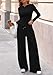 PRETTYGARDEN Matching Sets Women Clothing 2026 Fall Fashion Travel 2 Piece Lounge Sets Long Sleeve Crop Top Wide Leg Pants (Black,Small)