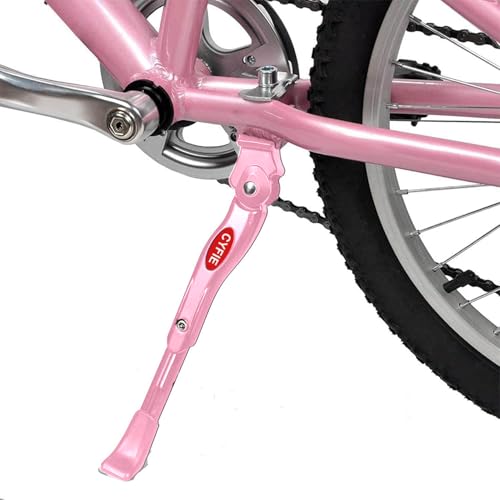 CYFIE Fahrradständer 16-20 Zoll, Höhenverstellbarer Fahrrad Ständer, Fahrrad Seitenständer für die meisten 16" 18" 20" Mountainbikem, Rennrad, Sportfahrrad, Cityrad (Rosa)