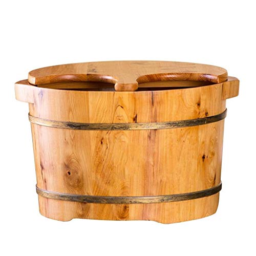 Baño de pies de madera para pedicura y masaje