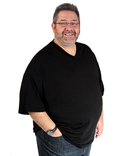 Big Boy Bamboo Big and Tall T-Shirt with V-Neck for Men  Short Sleeve Tee Shirt, Made of Ultra-Soft Bamboo (3XL, Licorice)