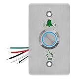GAGALOR Waterproof Doorbell Button Lighted Push Switch With LED NO&NC Stainless Steel 86 * 50mm