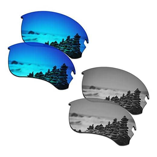 SmartVLT Lentes de substituição masculinas Ice Blue & Silver Titanium para Oakley Si Speed Jacket OO9228 Óculos de sol