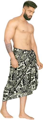 LA LEELA Men's Beach Cover Up Swim Sarong Wraps2