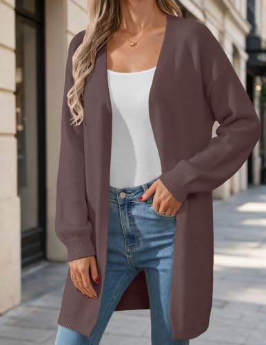 Image of Women's Oversized Fall Cardigans Sweaters Knit Long Chunky Jacket Coat 2026 | Trendy Casual Open Front Clothing Winter Fashion Tops V Neck Cute Long Sleeve Cardigan