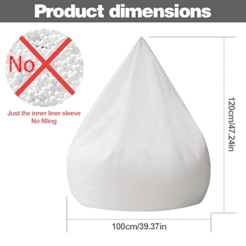 Miniatura 2 de Yuragim Funda Interior Para Saco De Asiento, Inserto Xxl 100 X 120 Cm, Funda Interior Para Asiento Lazy Sofá, Puf De Repuesto, Funda De Repuesto Para Puf, Funda De Tela Para Sofá