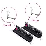 Easy Fan Lashes FADLASH 0.07mm C Curl 12mm Pojedyncza Długość Self Fanning Przedłużenie Rzęs Objętość Rosyjska Russian Easy Fan Eyelash(0.07-C-12mm)