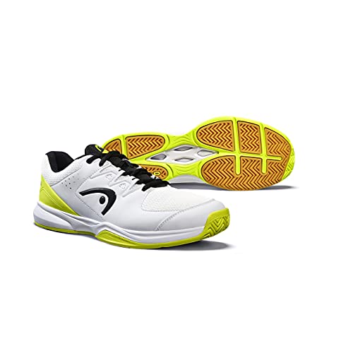 HEAD Unisex Grid Squash-Schuh, Weiß/Gelb, 44 EU