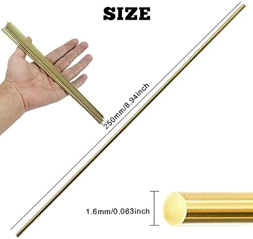 AFASOES 50 Pcs Brass Welding Rods, 1.6mm Copper Welding Wires Brazing Welding Rods Low Temperature Brass Welding Rods Wires Sticks Copper Welding Wires for Repair Welding Brazing