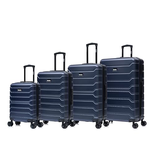 Image of InUSA TREND Luggage with Spinner Wheels | Durable Lightweight Hardside Suitcase, Travel Sets with Handle and Trolley | (20in, 24in, 28in, 32in) 4 Piece Set | Blue