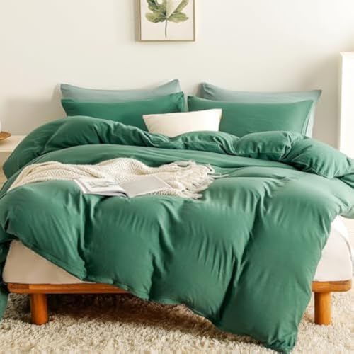 OAITE Duvet Cover,Protects and Covers Your Comforter/Duvet Insert,Luxury 100% Super Soft Microfiber,Queen Size,3 Piece Duvet Cover Set Includes 2 Pillow Shams