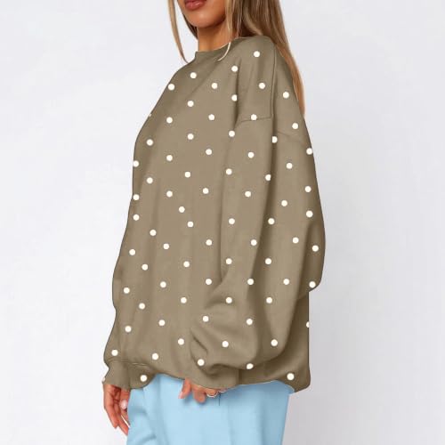 Oversized Sweatshirts for Women Comfort Fleece Polka Dots Sweatshirt - image 6