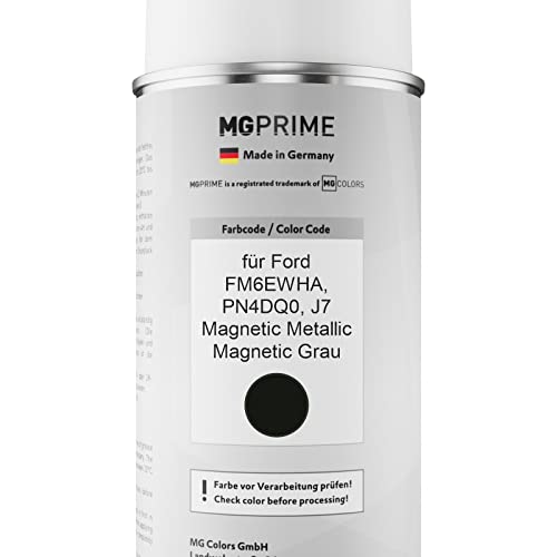 Mg Prime Vernice Per Auto Kit Di Bombolette A Spruzzo Per Ford FM6EWHA / PN4DQ0 / J7 Magnetic Metallic/Magnetic Grau Bomboletta Spray Da 400Ml Di Vernice Di Base Vernice Trasparente - 2