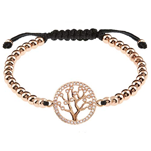 Styleziel 1856 - Pulsera para Mujer con árbol de la Vida, Acero Inoxidable y Cristales de circonita