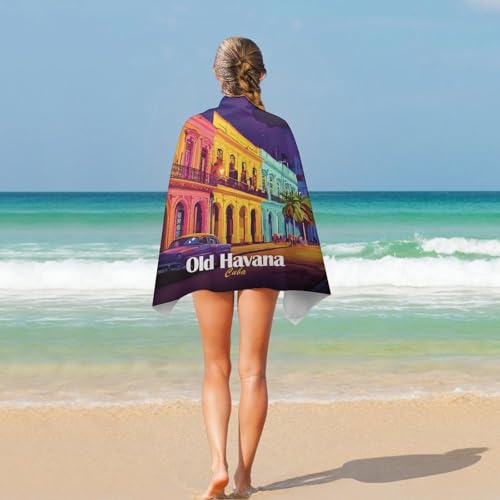 Serviette de plage compacte contre l'humidité Old Havana Cuba - 6