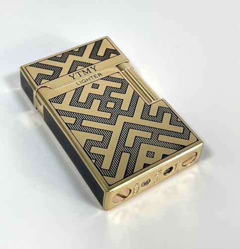 Encendedor de latón YTMY vintage con diseño laberinto tallado 3
