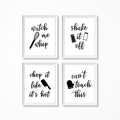 Kitchen Dining Room Farmhouse Wall Decor Art Prints Set - UNFRAMED 8 x 10 - Gallery Wall Living Room Family Room for Home (Funny Kitchen)