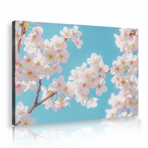 桜のキャンバスウォールアート春の花の写真大きなポスター絵画寝室リビングルームの装飾のためのモダンな美的アートワークプリント30x45cmインナーフレーム