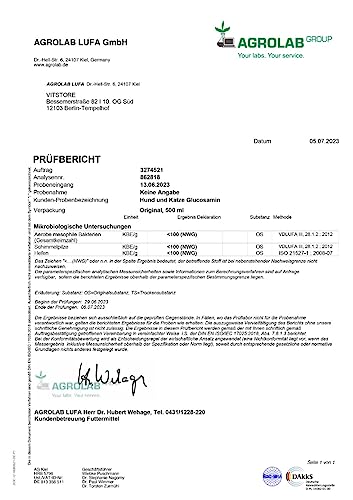 Pharmox Hund & Katze Glucosamin 500 ml | Hochdosiert | Ausgewogene Kombination aus Glucosamin, Chondroitin und MSM