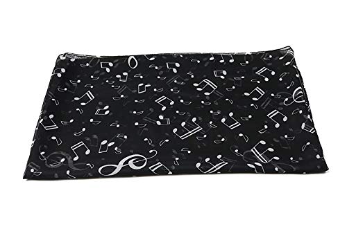 LRRH Lenço feminino fashion note super leve música xale toalha de praia, Preto, 63L x 19.7 W inch
