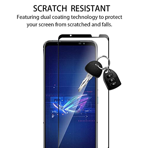 Suttkue For Asus Rog Phone 6/6 Pro/ 6D/6D Ultimate Screen Protector With Camera Lens Protector, 9H Hardness,Anti-Scratch Tempered Glass Flim, Case Friendly, Anti-Fingerprint (2+2 Pack) #TOP2