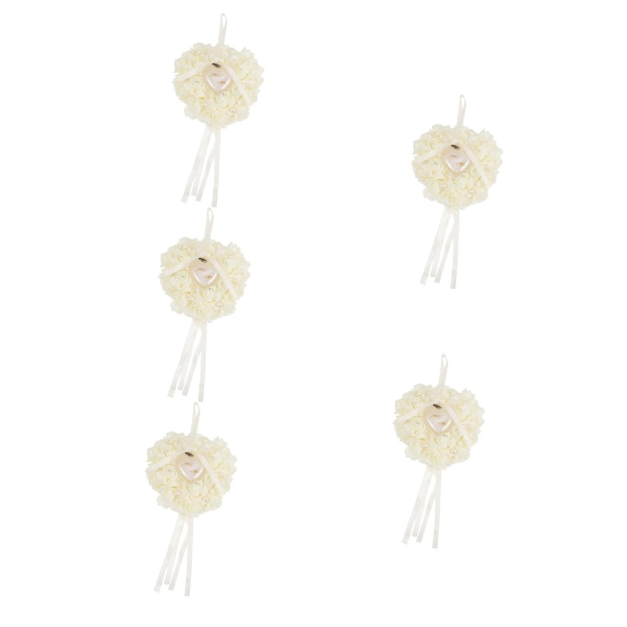 SOIMISS 5pezzi Cuscino Portafedi Elegante Forma Di Cuore Con Decorazioni Scatola Per Anelli Da Matrimonio Accessori Nuziali Per Sposi e Fidanzamenti
