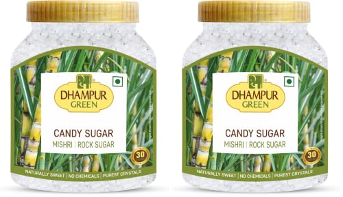 Image of Dhampure Speciality Mishri Dana 800g | Rock Sugar Crystals | White Mishri | Natural Sweet Candy | Ideal for Pooja, Prasad, Sweets & Ayurvedic Use (Pack of 2)
