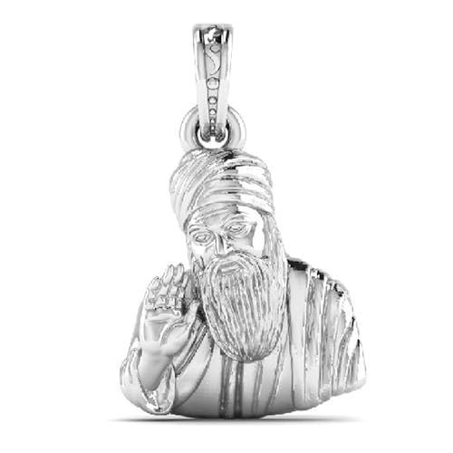 Pendentif Guru Nanak argent médaillon sikh sardar Baba Nanak pour homme femme AMZ 178 S