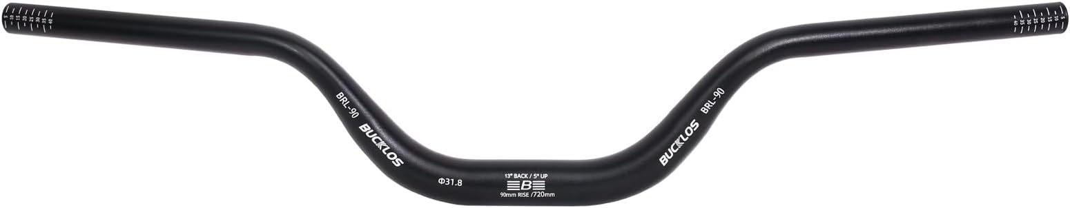 BUCKLOS Mountain Bike MTB Handlebars 25.4/31.8mm - 20/30/50/90/100/120/160mm Rise MTB Aluminum Alloy Handlebar - 720/780mm Extra Long Bicycle Riser HandleBars for E-Bike Folding Bike Downhill Racing.